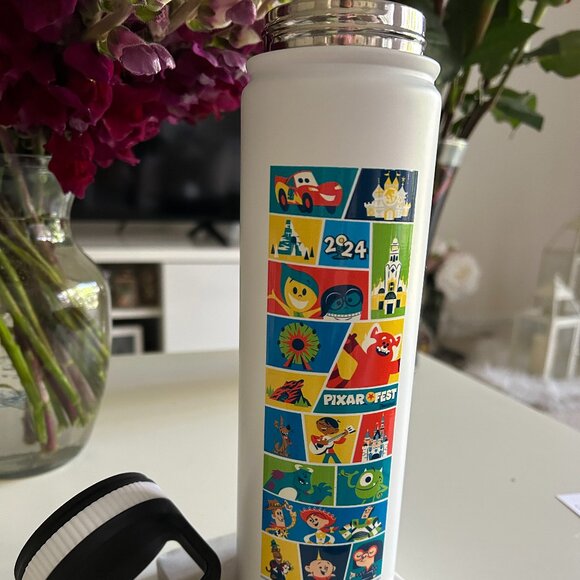 2024 California Adventure Disneyland Pixar Fest White Water Bottle - Picture 1 of 4